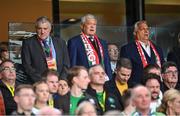 6 September 2025; FAI President Paul Cooke, left, Hungarian Football Association president Sándor Csányi, centre, and Prime Minister of Hungary Viktor Orban before the FIFA World Cup 2026 Group F qualifying match between Republic of Ireland and Hungary at the Aviva Stadium in Dublin. Photo by David Fitzgerald/Sportsfile