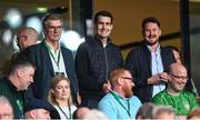 6 September 2025; Minister for Public Expenditure, Infrastructure, Public Service Reform and Digitalisation Jack Chambers TD, centre, during the FIFA World Cup 2026 Group F qualifying match between Republic of Ireland and Hungary at the Aviva Stadium in Dublin. Photo by David Fitzgerald/Sportsfile