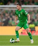 6 September 2025; Jason Knight of Republic of Ireland during the FIFA World Cup 2026 Group F qualifying match between Republic of Ireland and Hungary at the Aviva Stadium in Dublin. Photo by Stephen McCarthy/Sportsfile