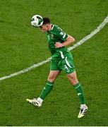 6 September 2025; Dara O'Shea of Republic of Ireland during the FIFA World Cup 2026 Group F qualifying match between Republic of Ireland and Hungary at the Aviva Stadium in Dublin. Photo by Piaras Ó Mídheach/Sportsfile