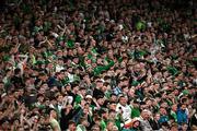 6 September 2025; Republic of Ireland supporters during the FIFA World Cup 2026 Group F qualifying match between Republic of Ireland and Hungary at the Aviva Stadium in Dublin. Photo by Seb Daly/Sportsfile