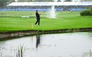 7 September 2025; Shane Lowry of Ireland chips onto the first green from the rough during the final round of the Amgen Irish Open Golf Championship 2025 at The K Club in Straffan, Kildare. Photo by Ramsey Cardy/Sportsfile
