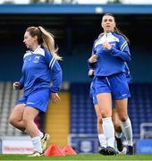 7 September 2025; Waterford players warm-up before the FAI Women’s Angela Hearst Inter-League Cup final match between Waterford Women's & Schoolgirls League and Wexford District Women’s & Schoolgirls League at the Regional Sports Centre in Waterford. Photo by Shauna Clinton/Sportsfile