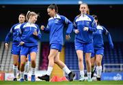 7 September 2025; Waterford players warm-up before the FAI Women’s Angela Hearst Inter-League Cup final match between Waterford Women's & Schoolgirls League and Wexford District Women’s & Schoolgirls League at the Regional Sports Centre in Waterford. Photo by Shauna Clinton/Sportsfile