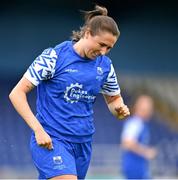 7 September 2025; Nicole Barrett of Waterford celebrates after scoring her side's second goal during the FAI Women’s Angela Hearst Inter-League Cup final match between Waterford Women's & Schoolgirls League and Wexford District Women’s & Schoolgirls League at the Regional Sports Centre in Waterford. Photo by Shauna Clinton/Sportsfile