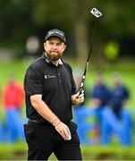 7 September 2025; Shane Lowry of Ireland acknowledges the crowd after finishing his round during the final round of the Amgen Irish Open Golf Championship 2025 at The K Club in Straffan, Kildare. Photo by Sam Barnes/Sportsfile