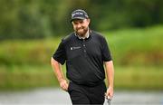 7 September 2025; Shane Lowry of Ireland acknowledges the crowd after finishing his round during the final round of the Amgen Irish Open Golf Championship 2025 at The K Club in Straffan, Kildare. Photo by Sam Barnes/Sportsfile