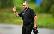 7 September 2025; Shane Lowry of Ireland acknowledges the crowd after finishing his round during the final round of the Amgen Irish Open Golf Championship 2025 at The K Club in Straffan, Kildare. Photo by Sam Barnes/Sportsfile