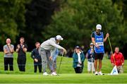 7 September 2025; Rory McIlroy of Northern Ireland reacts after a birdie on the 13th green during the final round of the Amgen Irish Open Golf Championship 2025 at The K Club in Straffan, Kildare. Photo by Ramsey Cardy/Sportsfile