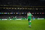 6 September 2025; Nathan Collins of Republic of Ireland before the FIFA World Cup 2026 Group F qualifying match between Republic of Ireland and Hungary at the Aviva Stadium in Dublin. Photo by Stephen McCarthy/Sportsfile