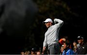 7 September 2025; Rory McIlroy of Northern Ireland watches his drive at the 16th tee box during the final round of the Amgen Irish Open Golf Championship 2025 at The K Club in Straffan, Kildare. Photo by Ramsey Cardy/Sportsfile