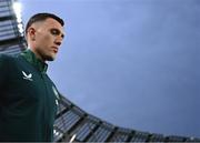 6 September 2025; Dara O'Shea of Republic of Ireland during the FIFA World Cup 2026 Group F qualifying match between Republic of Ireland and Hungary at the Aviva Stadium in Dublin. Photo by Stephen McCarthy/Sportsfile