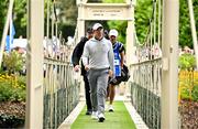 7 September 2025; Rory McIlroy of Northern Ireland makes his way across the bridge to the 16th hole during the final round of the Amgen Irish Open Golf Championship 2025 at The K Club in Straffan, Kildare. Photo by Sam Barnes/Sportsfile