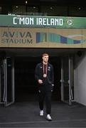 6 September 2025; Jake O'Brien of Republic of Ireland before the FIFA World Cup 2026 Group F qualifying match between Republic of Ireland and Hungary at the Aviva Stadium in Dublin. Photo by Stephen McCarthy/Sportsfile