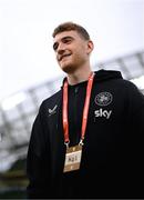 6 September 2025; Republic of Ireland goalkeeper Mark Travers before the FIFA World Cup 2026 Group F qualifying match between Republic of Ireland and Hungary at the Aviva Stadium in Dublin. Photo by Stephen McCarthy/Sportsfile