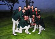 7 September 2025; USA players poses for a group photo after winning the 2025 Walker Cup during day two of the 50th Walker Cup at Cypress Point Club in California, USA. Photo by Brian Spurlock/Sportsfile