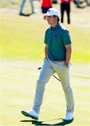 7 September 2025; Gavin Tiernan of Great Britain and Ireland putts on the first hole during the afternoon singles matches of day two of the 50th Walker Cup at Cypress Point Club in California, USA. Photo by Brian Spurlock/Sportsfile