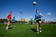8 September 2025; Jimmy Dunne, right, and Evan Ferguson during a Republic of Ireland training session at the AFF Technical Center Academy in Yerevan, Armenia. Photo by Stephen McCarthy/Sportsfile