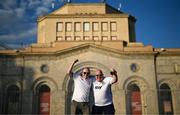 8 September 2025; Republic of Ireland supporters, members of the Wexford Republic Of Ireland Soccer Supporters Club and brothers Robbie, left, and Patrick Hegarty at Republic Square in Yerevan ahead of the FIFA World Cup 2026 Group F qualifying match between Armenia and Republic of Ireland on Tuesday. Photo by Stephen McCarthy/Sportsfile