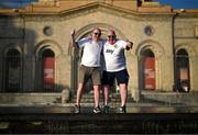 8 September 2025; Republic of Ireland supporters, members of the Wexford Republic Of Ireland Soccer Supporters Club and brothers Robbie, left, and Patrick Hegarty at Republic Square in Yerevan ahead of the FIFA World Cup 2026 Group F qualifying match between Armenia and Republic of Ireland on Tuesday. Photo by Stephen McCarthy/Sportsfile