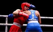 9 September 2025; Yuna Ninshinaka of Japan, left, in action against Zareen Nikhat of India during their Women's 51kg Round of 16 bout during the World Boxing Championships 2025 at M&S Bank Arena in Liverpool, England. Photo by Ben McShane/Sportsfile