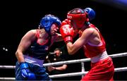 9 September 2025; Aneta Rygielska of Poland, right, in action against Jajaira Gonzalez of United States during their Women's 60kg Round of 16 bout  during the World Boxing Championships 2025 at M&S Bank Arena in Liverpool, England. Photo by Ben McShane/Sportsfile