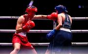 9 September 2025; Aneta Rygielska of Poland, left, in action against Jajaira Gonzalez of United States during their Women's 60kg Round of 16 bout  during the World Boxing Championships 2025 at M&S Bank Arena in Liverpool, England. Photo by Ben McShane/Sportsfile