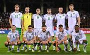 9 September 2025; The Republic of Ireland team, back row, from left, Nathan Collins, Caoimhin Kelleher, Jack Taylor, Finn Azaz, Dara O'Shea and Jake O'Brien, with front, from left, Josh Cullen, Jason Knight, Ryan Manning, Evan Ferguson, Chiedozie Ogbene before the FIFA World Cup 2026 Group F qualifying match between Armenia and Republic of Ireland at Vazgen Sargsyan Republican Stadium in Yerevan, Armenia. Photo by Stephen McCarthy/Sportsfile