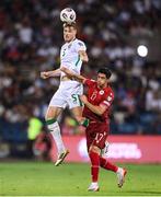 9 September 2025; Jake O'Brien of Republic of Ireland in action against Grant-Leon Ranos of Armenia during the FIFA World Cup 2026 Group F qualifying match between Armenia and Republic of Ireland at Vazgen Sargsyan Republican Stadium in Yerevan, Armenia. Photo by Stephen McCarthy/Sportsfile