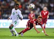 9 September 2025; Chiedozie Ogbene of Republic of Ireland in action against Erik Piloyan of Armenia during the FIFA World Cup 2026 Group F qualifying match between Armenia and Republic of Ireland at Vazgen Sargsyan Republican Stadium in Yerevan, Armenia. Photo by Stephen McCarthy/Sportsfile