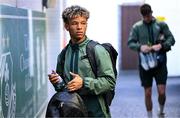 9 September 2025; Trent Kone-Doherty of Republic of Ireland arrives before the UEFA European U21 Championship qualifying match between Republic of Ireland and Andorra at Tallaght Stadium in Dublin. Photo by Ramsey Cardy/Sportsfile