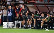 9 September 2025; Republic of Ireland head coach Heimir Hallgrimsson, left, and his management team dueing the FIFA World Cup 2026 Group F qualifying match between Armenia and Republic of Ireland at Vazgen Sargsyan Republican Stadium in Yerevan, Armenia. Photo by Stephen McCarthy/Sportsfile
