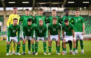 9 September 2025; The Republic of ireland team before the UEFA European U21 Championship qualifying match between Republic of Ireland and Andorra at Tallaght Stadium in Dublin. Photo by Ramsey Cardy/Sportsfile