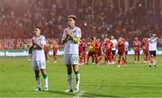 9 September 2025; Josh Cullen, left, and Nathan Collins of Republic of Ireland applaud their supporters after the FIFA World Cup 2026 Group F qualifying match between Armenia and Republic of Ireland at Vazgen Sargsyan Republican Stadium in Yerevan, Armenia. Photo by Stephen McCarthy/Sportsfile