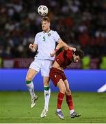 9 September 2025; Jake O'Brien of Republic of Ireland in action against Nayair Tiknizyan of Armenia during the FIFA World Cup 2026 Group F qualifying match between Armenia and Republic of Ireland at Vazgen Sargsyan Republican Stadium in Yerevan, Armenia. Photo by Stephen McCarthy/Sportsfile