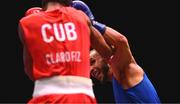 9 September 2025; Alejandro Claro Fiz of Cuba, left, in action against Istvan Szaka of Hungary during their Men's 50kg Round of 16 bout during the World Boxing Championships 2025 at M&S Bank Arena in Liverpool, England. Photo by Ben McShane/Sportsfile