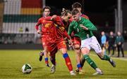 9 September 2025; Alex Murphy of Republic of Ireland in action against Marc Rodriguez of Andorra during the UEFA European U21 Championship qualifying match between Republic of Ireland and Andorra at Tallaght Stadium in Dublin. Photo by Ramsey Cardy/Sportsfile