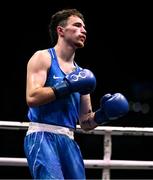 9 September 2025; Dean Clancy of Ireland during their Men's 65kg Round of 16 bout against Lasha Guruli of Georgia during the World Boxing Championships 2025 at M&S Bank Arena in Liverpool, England. Photo by Ben McShane/Sportsfile