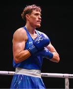 9 September 2025; Brian Kennedy of Ireland during their Men's 85kg Round of 16 bout against Danylo Zhasan of Ukraine during the World Boxing Championships 2025 at M&S Bank Arena in Liverpool, England. Photo by Ben McShane/Sportsfile
