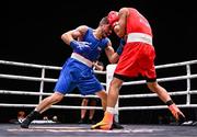 10 September 2025; Erislandy Alvarez Borges of Cuba, right, in action against Ali Habibnezhad of Iran during their Men's 65kg quarterfinal bout during the World Boxing Championships 2025 at M&S Bank Arena in Liverpool, England. Photo by Ben McShane/Sportsfile