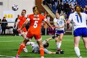 10 September 2025; Roisin Molloy of Athlone Town has a shot at goal during the UEFA Women's Europa Cup first qualifying round first leg match between Glasgow City and Athlone Town at Petershill Park in Glasgow, Scotland. Photo by Ross MacDonald/Sportsfile