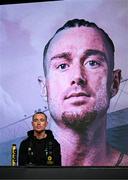 11 September 2025; Paddy Donovan during a media conference at The ICC in Belfast ahead of his IBF World Welterweight bout against Lewis Crocker at Clearer Twist National Football Stadium Windsor Park in Belfast on Saturday night. Photo by Ramsey Cardy/Sportsfile