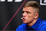 11 September 2025; Dylan Moran during a media conference at The ICC in Belfast ahead of the IBF World Welterweight bout between Lewis Crocker and Paddy Donovan at Clearer Twist National Football Stadium Windsor Park in Belfast on Saturday night. Photo by Ramsey Cardy/Sportsfile