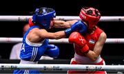 12 September 2025; Sabina Bobokulova of Uzbekistan, right, in action against Giovanna Marchese of Italy during their Women's 48kg quarterfinal bout during the World Boxing Championships 2025 at M&S Bank Arena in Liverpool, England. Photo by Ben McShane/Sportsfile