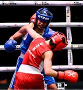 12 September 2025; Sabina Bobokulova of Uzbekistan, right, in action against Giovanna Marchese of Italy during their Women's 48kg quarterfinal bout during the World Boxing Championships 2025 at M&S Bank Arena in Liverpool, England. Photo by Ben McShane/Sportsfile