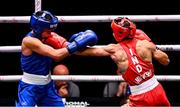 12 September 2025; Minakshi Minakshi of India, right, in action against Alice Pumphrey of England during their Women's 48kg quarterfinal bout during the World Boxing Championships 2025 at M&S Bank Arena in Liverpool, England. Photo by Ben McShane/Sportsfile
