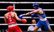 12 September 2025; Omailyn Carolina Alcala Ceogovia of Venezuela, left, in action against Jaismine Jaismine of India during their Women's 57kg semi-final bout during the World Boxing Championships 2025 at M&S Bank Arena in Liverpool, England. Photo by Ben McShane/Sportsfile