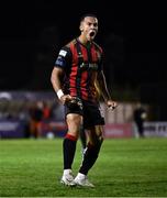 12 September 2025; Douglas James Taylor of Bohemians celebrates after scoring his side's third goal during the SSE Airtricity Men's Premier Division match between Bohemians and Derry City at Dalymount Park in Dublin. Photo by David Fitzgerald/Sportsfile
