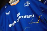 13 September 2025; Detail view of a jersey in the Leinster dressingroom before the pre-season friendly match between Leinster and Cardiff at Tallaght Stadium in Dublin. Photo by Brendan Moran/Sportsfile