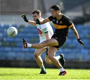 14 September 2025; Tony Brosnan of Dr Crokes in action against Fergal Barry of Na Gaeil during the Kerry County Senior Club Football Championship final match between Dr Crokes and Na Gaeil at Austin Stack Park in Tralee, Kerry. Photo by Brendan Moran/Sportsfile